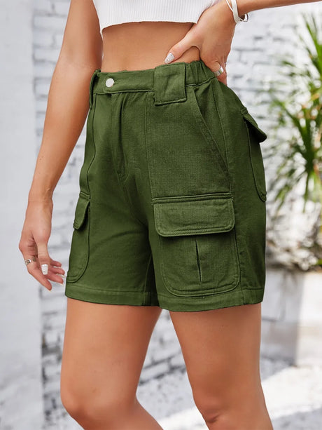 High Waist Washed Denim Shorts - V.I.P Digital Presence