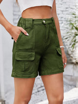 High Waist Washed Denim Shorts - V.I.P Digital Presence
