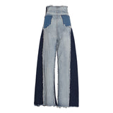 High waisted loose slimming color blocked long flared pants and floor pants - V.I.P Digital Presence