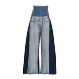 High waisted loose slimming color blocked long flared pants and floor pants - V.I.P Digital Presence