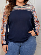 Honey Plus Size Printed Long Sleeve Sweatshirt - V.I.P Digital Presence