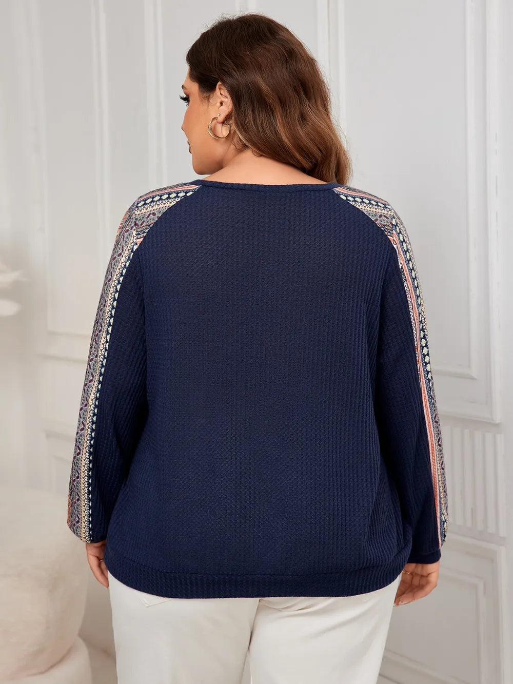 Honey Plus Size Printed Long Sleeve Sweatshirt - V.I.P Digital Presence