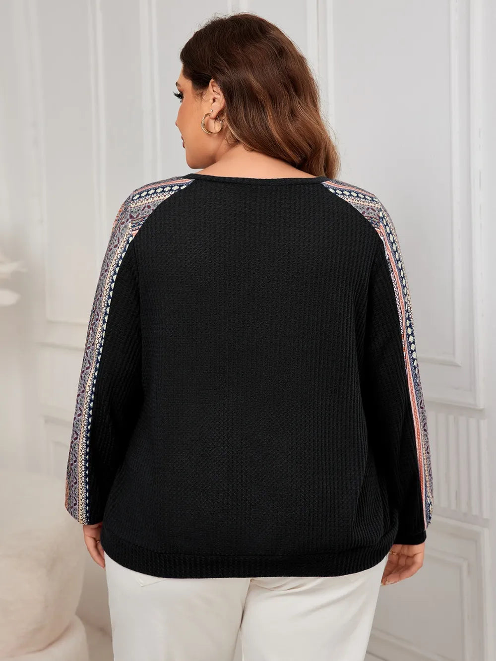 Honey Plus Size Printed Long Sleeve Sweatshirt - V.I.P Digital Presence