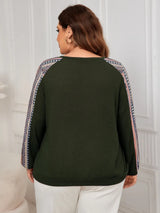 Honey Plus Size Printed Long Sleeve Sweatshirt - V.I.P Digital Presence