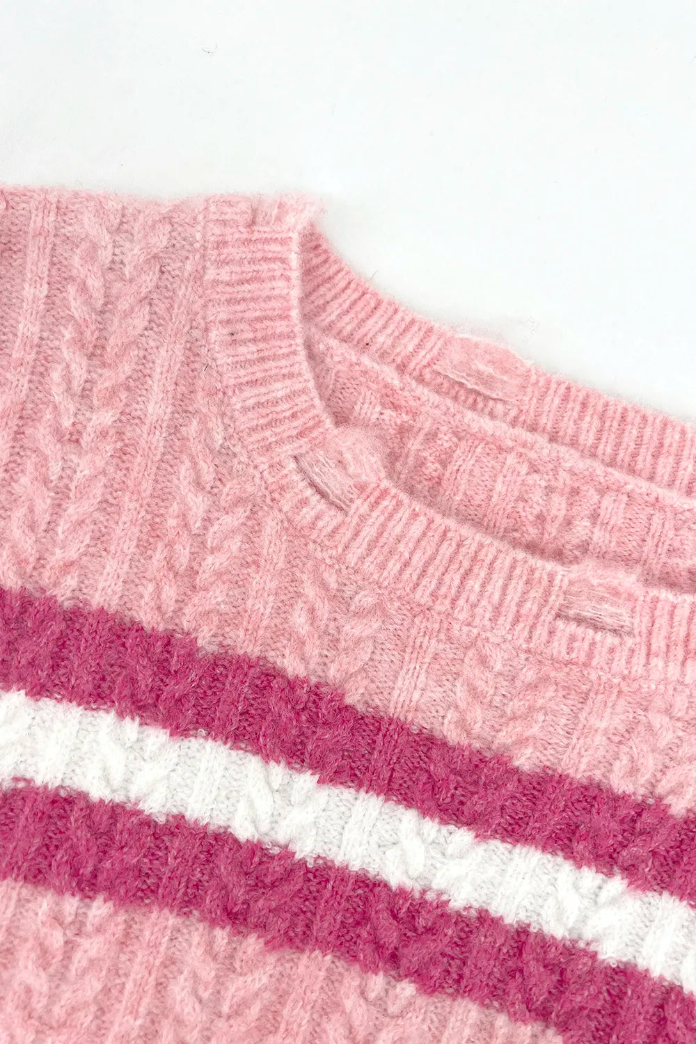 Hooded sweater base knit sweater short top contrasting color striped women - V.I.P Digital Presence