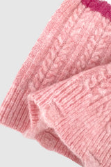 Hooded sweater base knit sweater short top contrasting color striped women - V.I.P Digital Presence