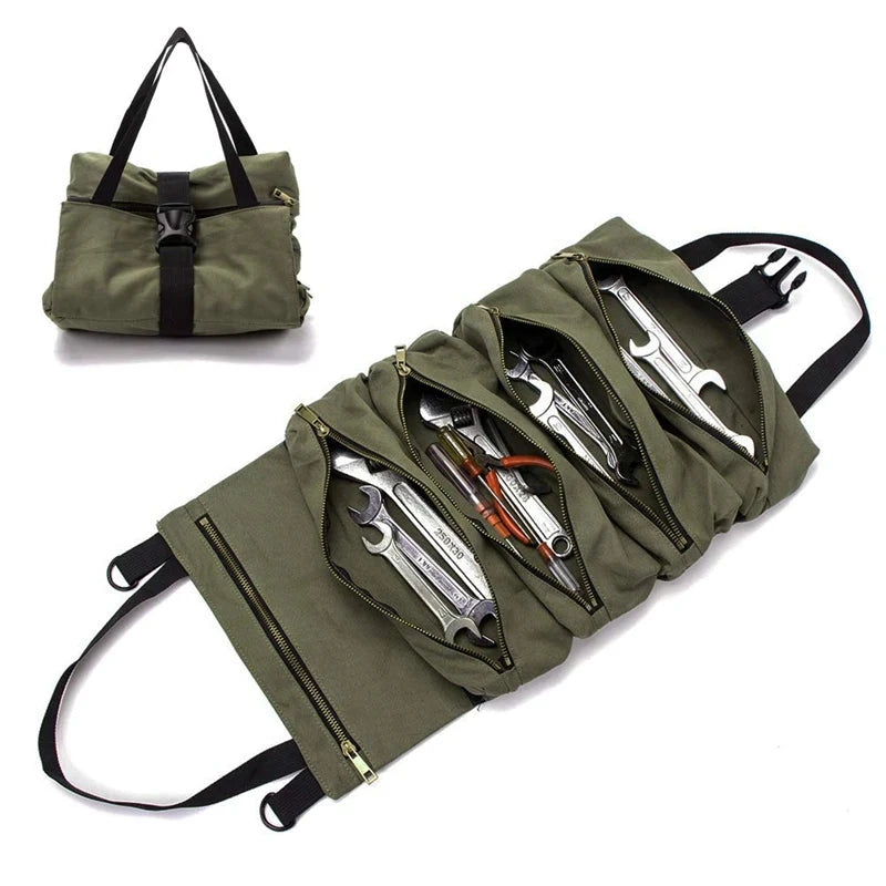 Hot Sale Roll Tool Roll Multi-Purpose Tool Roll Up Bag Wrench Roll Pouch Hanging Tool Zipper Carrier Tote - V.I.P Digital Presence