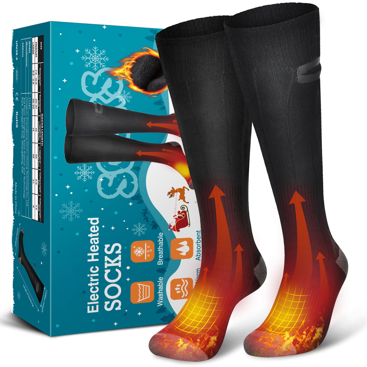 Hot socks with 3-speed electric heating, USB for men and women's foot warmers, winter electric heating and warm socks - V.I.P Digital Presence