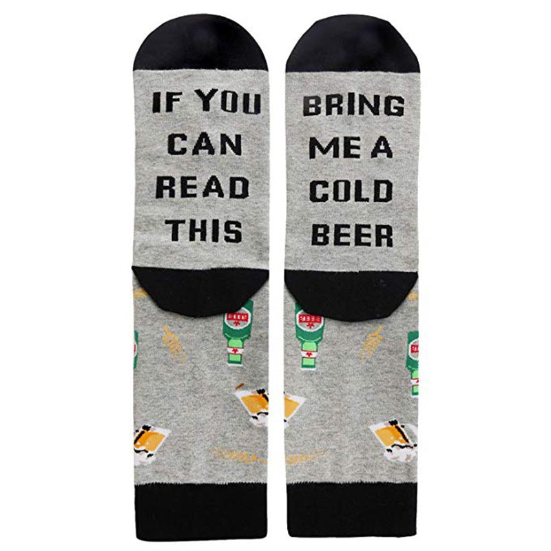IF YOU CAN READ THIS Autumn And Winter Socks Mid Tube Socks Letter Pattern Midfield Socks - V.I.P Digital Presence