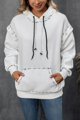 Ivy Lane Drawstring Kangaroo Pocket Dropped Shoulder Hoodie - V.I.P Digital Presence
