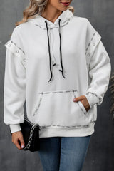 Ivy Lane Drawstring Kangaroo Pocket Dropped Shoulder Hoodie - V.I.P Digital Presence