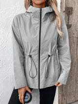 Ivy Lane Drawstring Zip Up Hooded Jacket - V.I.P Digital Presence
