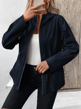 Ivy Lane Drawstring Zip Up Hooded Jacket - V.I.P Digital Presence