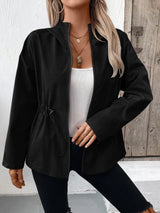 Ivy Lane Drawstring Zip Up Hooded Jacket - V.I.P Digital Presence