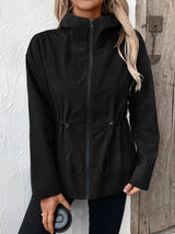Ivy Lane Drawstring Zip Up Hooded Jacket - V.I.P Digital Presence