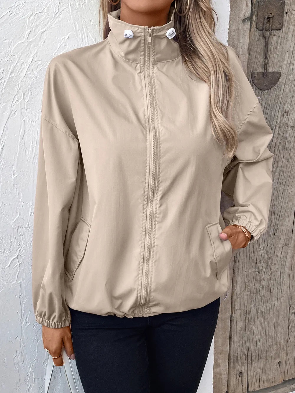 Ivy Lane Pocketed Zip Up Long Sleeve Jacket - V.I.P Digital Presence