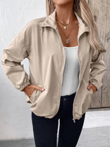 Ivy Lane Pocketed Zip Up Long Sleeve Jacket - V.I.P Digital Presence
