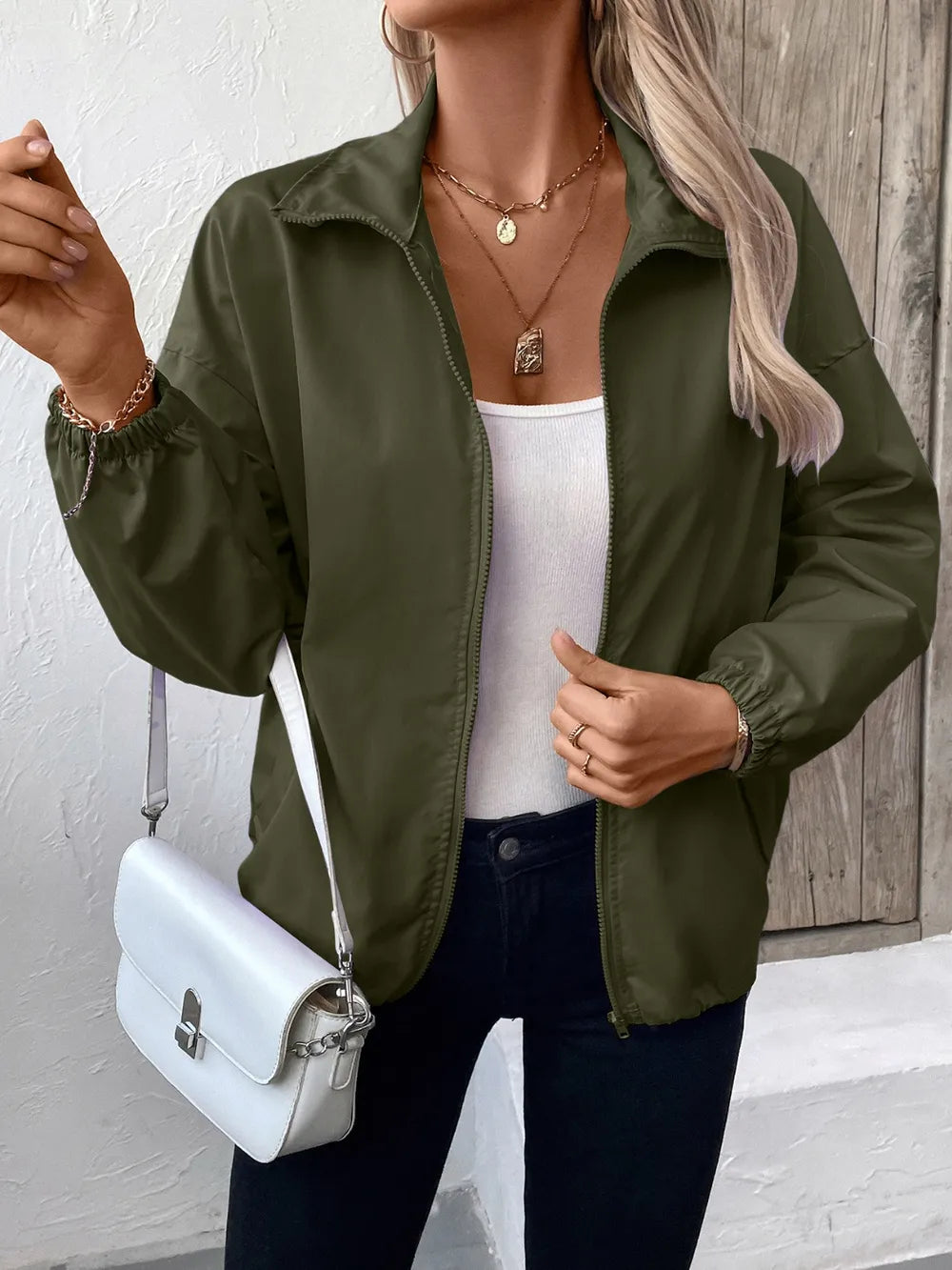 Ivy Lane Pocketed Zip Up Long Sleeve Jacket - V.I.P Digital Presence
