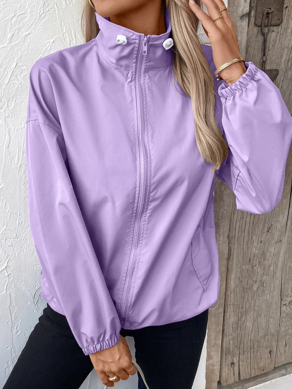 Ivy Lane Pocketed Zip Up Long Sleeve Jacket - V.I.P Digital Presence