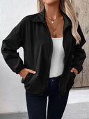 Ivy Lane Pocketed Zip Up Long Sleeve Jacket - V.I.P Digital Presence