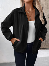 Ivy Lane Pocketed Zip Up Long Sleeve Jacket - V.I.P Digital Presence
