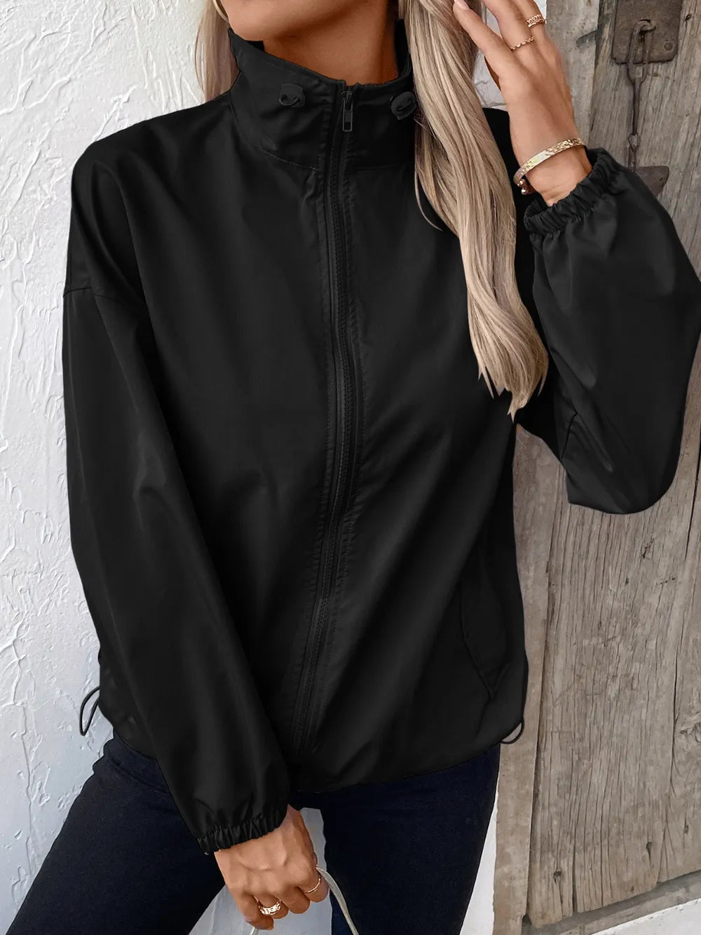 Ivy Lane Pocketed Zip Up Long Sleeve Jacket - V.I.P Digital Presence
