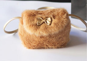 Kids Mini Cross body Bag  Bowknot Imitation Fur Shoulder Messenger Bag - V.I.P Digital Presence