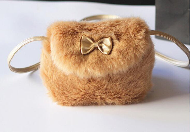Kids Mini Cross body Bag  Bowknot Imitation Fur Shoulder Messenger Bag - V.I.P Digital Presence