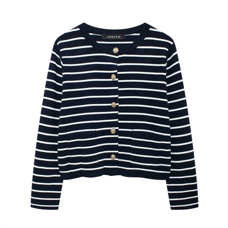 Knitted striped long sleeved suit for outerwear - V.I.P Digital Presence