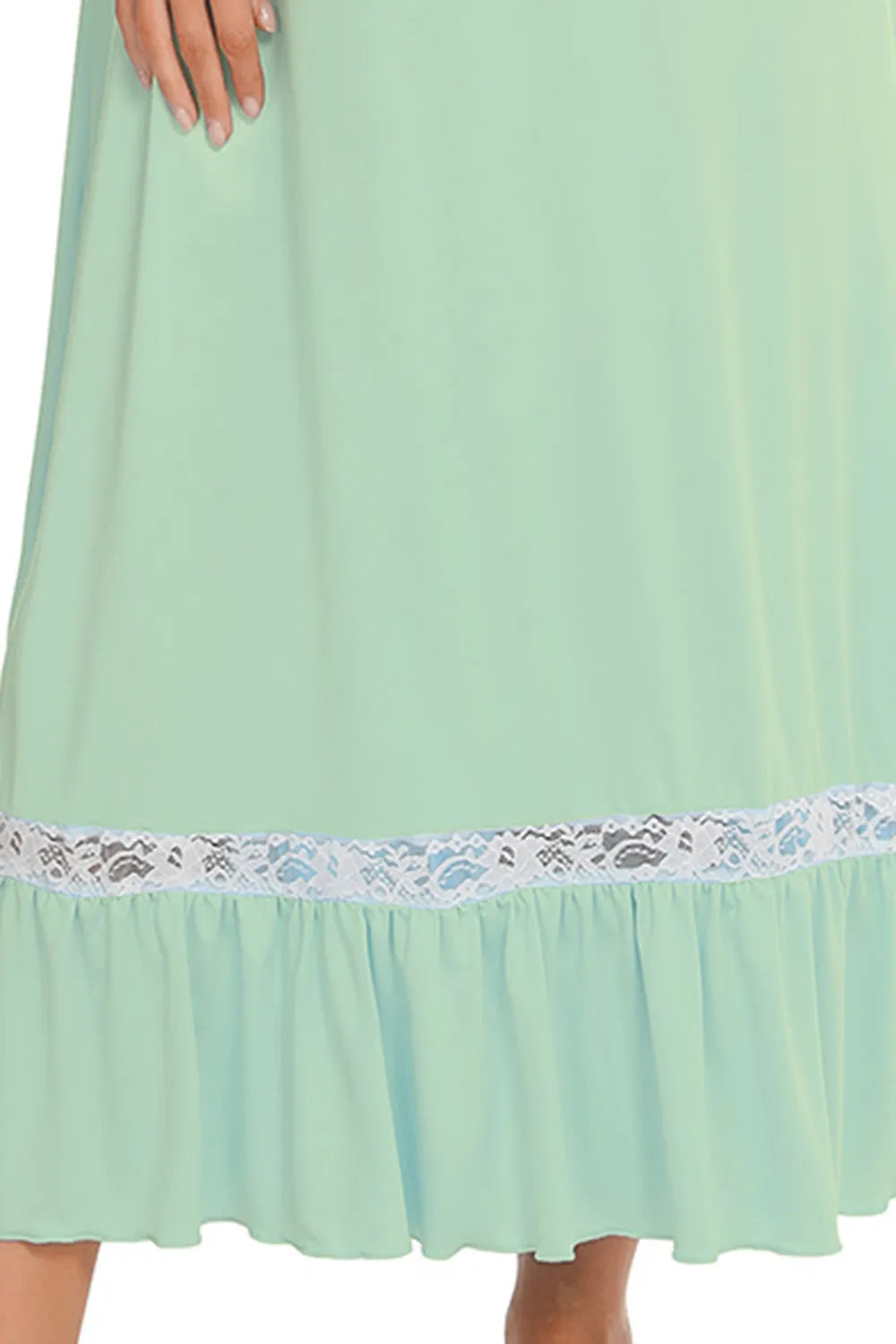 Lace Detail Short Sleeve Lounge Dress - V.I.P Digital Presence