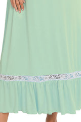 Lace Detail Short Sleeve Lounge Dress - V.I.P Digital Presence