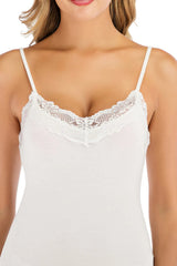 Lace Detail V-Neck Spaghetti Strap Lounge Dress - V.I.P Digital Presence
