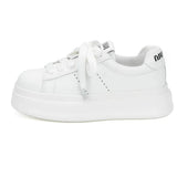 Lace Up Contrast Round Toe Platform Sneakers - V.I.P Digital Presence