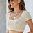 Lace-Up Openwork Square Neck Sweater - V.I.P Digital Presence