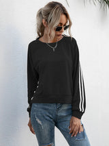 Lace-Up Round Neck Long Sleeve Sweatshirt - V.I.P Digital Presence