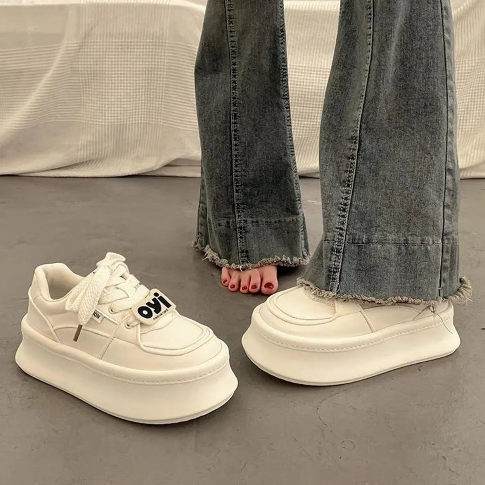 Lace Up Round Toe Platform Sneakers - V.I.P Digital Presence