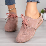 Lace-Up Round Toe Wedge Sandals - V.I.P Digital Presence