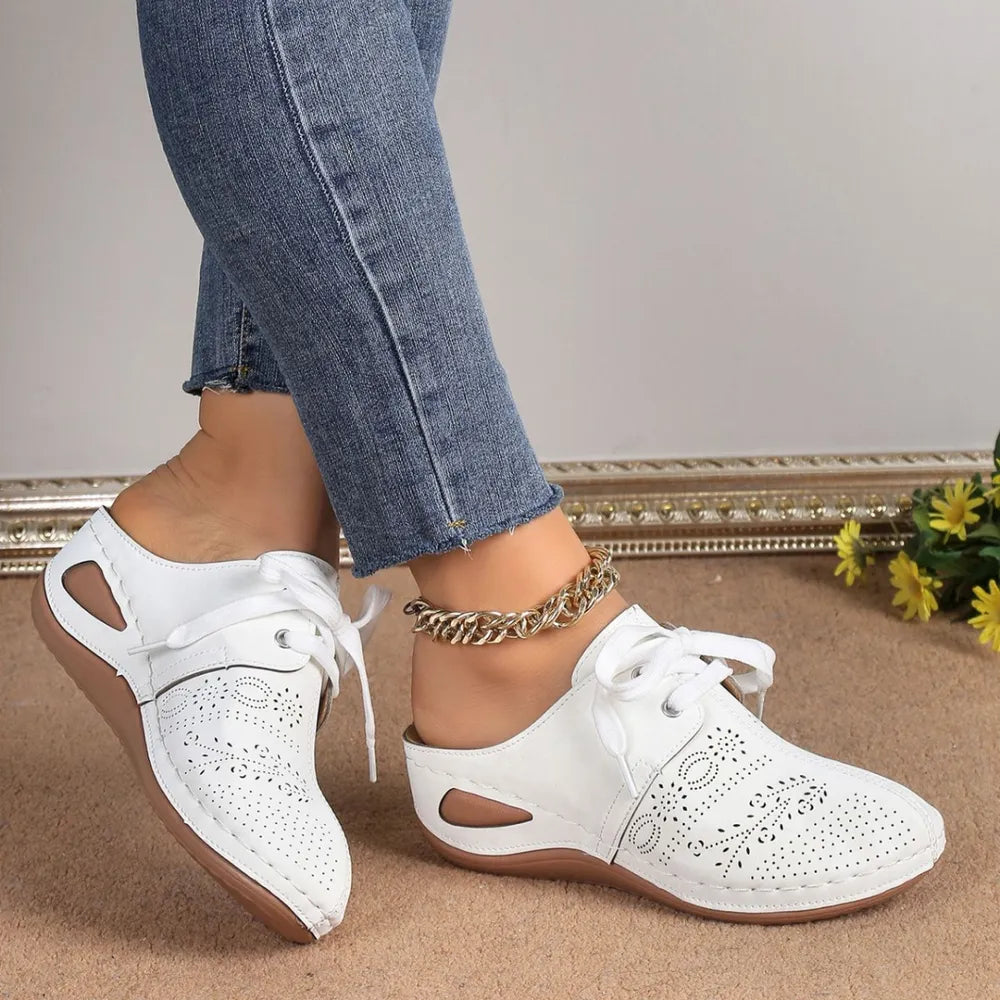 Lace-Up Round Toe Wedge Sandals - V.I.P Digital Presence