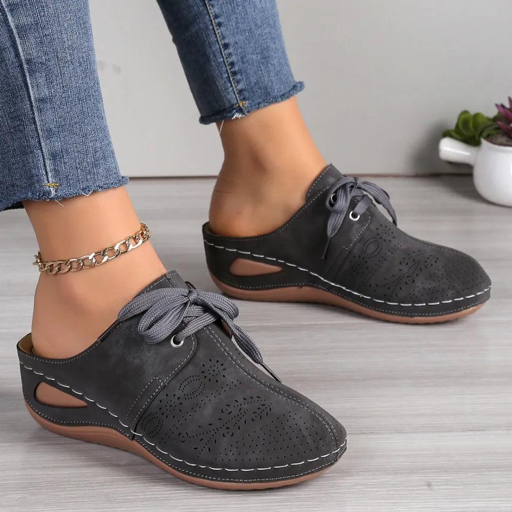 Lace-Up Round Toe Wedge Sandals - V.I.P Digital Presence