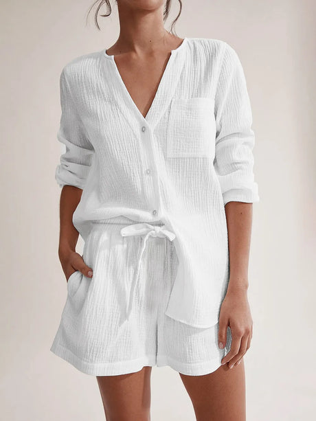 Ladies' summer pajamas made of pure cotton gauze - V.I.P Digital Presence