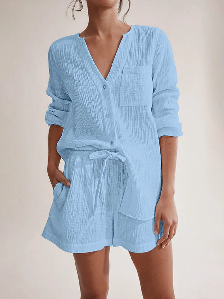 Ladies' summer pajamas made of pure cotton gauze - V.I.P Digital Presence