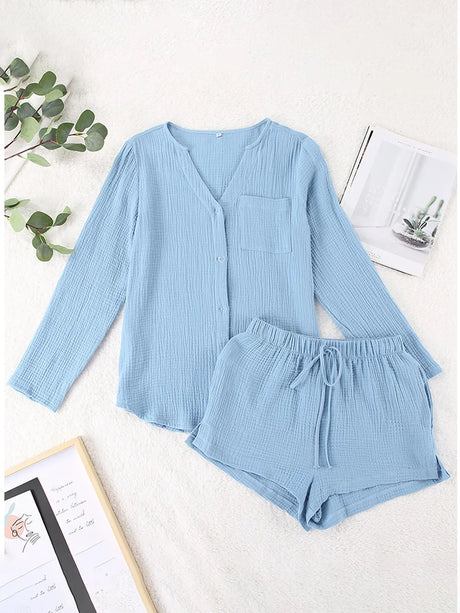 Ladies' summer pajamas made of pure cotton gauze - V.I.P Digital Presence
