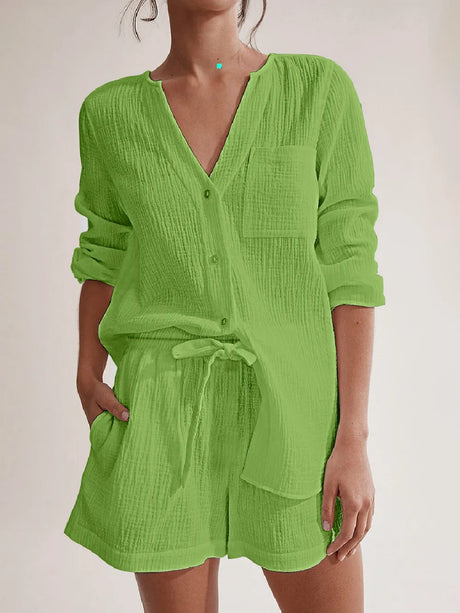 Ladies' summer pajamas made of pure cotton gauze - V.I.P Digital Presence