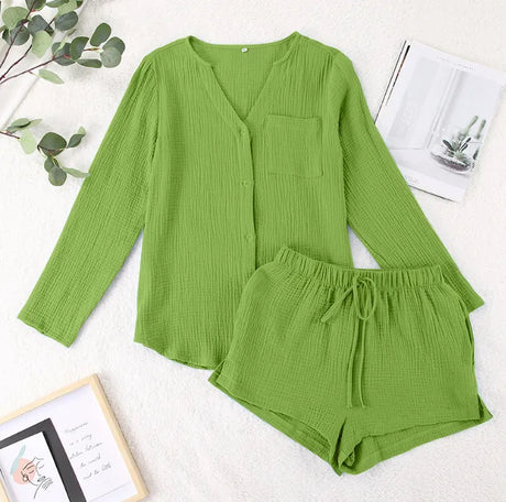 Ladies' summer pajamas made of pure cotton gauze - V.I.P Digital Presence