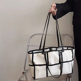 Large-capacity canvas splicing shoulder bag niche Korean style crossbody bag - V.I.P Digital Presence