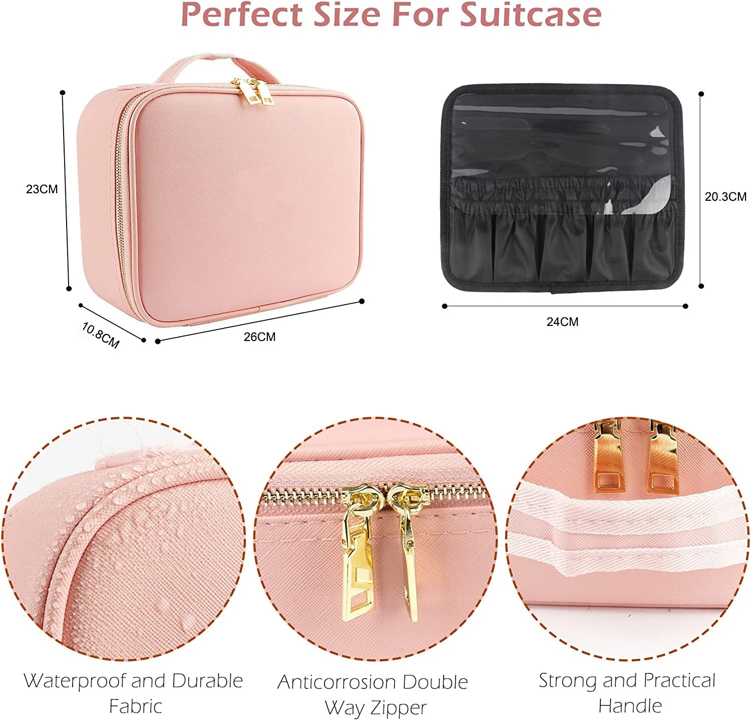 Large capacity LED mirror makeup bag, multifunctional DIY partition storage box, portable waterproof makeup case for women - V.I.P Digital Presence