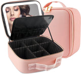Large capacity LED mirror makeup bag, multifunctional DIY partition storage box, portable waterproof makeup case for women - V.I.P Digital Presence