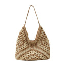 Large capacity woven bag, women's new fashionable single shoulder grass woven bag - V.I.P Digital Presence