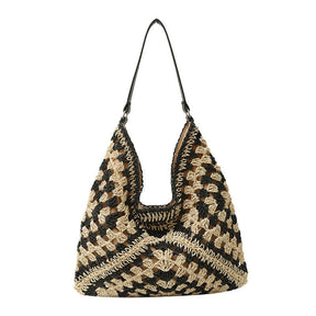 Large capacity woven bag, women's new fashionable single shoulder grass woven bag - V.I.P Digital Presence