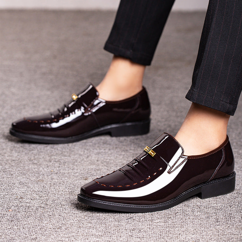 Large size leather shoes, men's breathable Korean style shoes, business formal low cut shoes - V.I.P Digital Presence